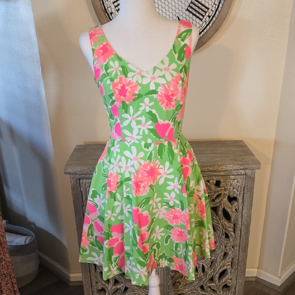 Lilly Pulitzer 80's Everything Nice Freja Floral Fit And Flare Dress With Pocket